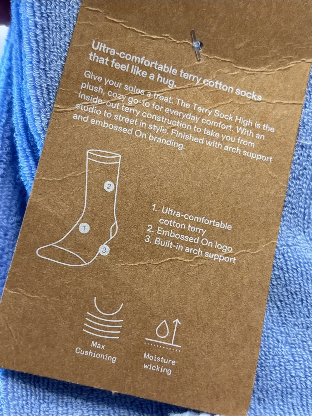 On Running Men's Light Blue Terry Sock High